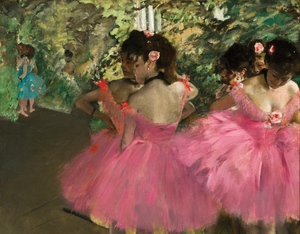 Edgar Degas, A Group of Dancers in Pink, Painting on canvas