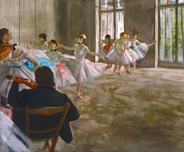 A Rehearsal in the Studio. The painting by Edgar Degas