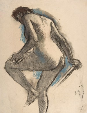 Edgar Degas, Bather Sponging Her Knee, Painting on canvas