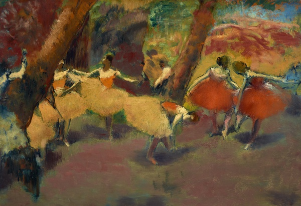 Before the Performance. The painting by Edgar Degas