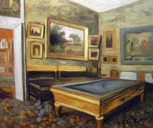 Reproduction oil paintings - Edgar Degas - Billiards Room At Menil-Hubert