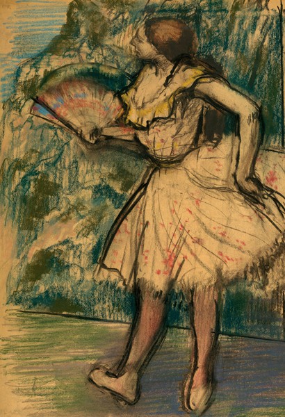 Dancer with a Fan. The painting by Edgar Degas