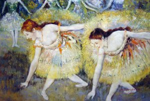 Dancers Bending Down, Edgar Degas, Art Paintings