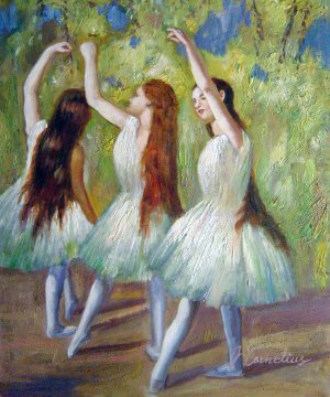 Dancers In Green, Edgar Degas, Art Paintings