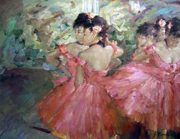 Dancers In Pink. The painting by Edgar Degas