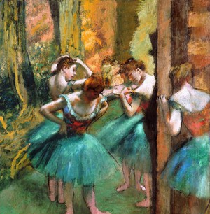 Famous paintings of Dancers: Dancers, Pink and Green