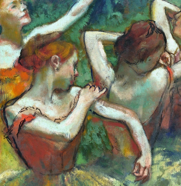 Four Dancers, detail. The painting by Edgar Degas