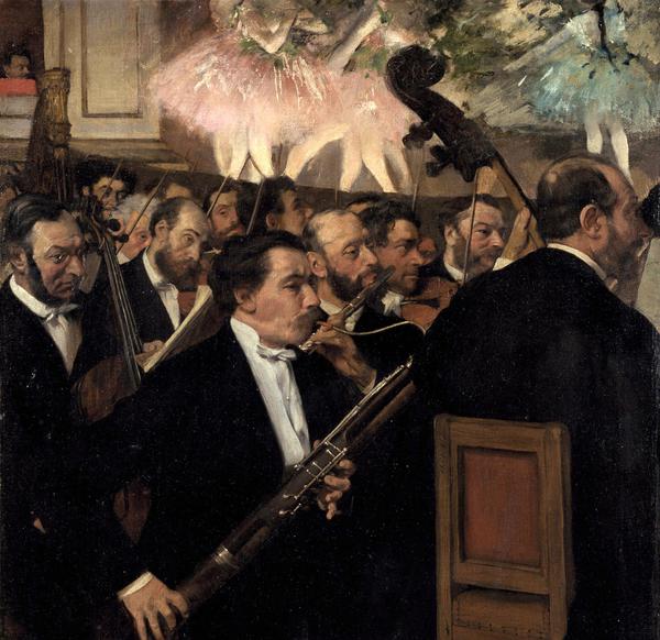Orchestra of the Opera. The painting by Edgar Degas