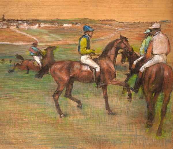 Race Horses. The painting by Edgar Degas