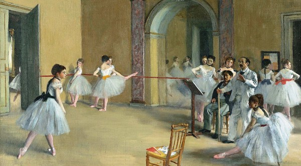 Rehearsal Hall at the Opera. The painting by Edgar Degas