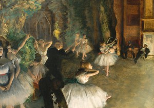 Famous paintings of Dancers: A Rehearsal of the Ballet Onstage