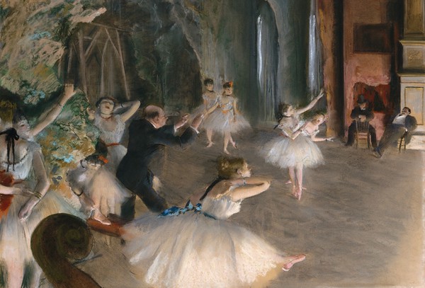 Rehearsal Onstage. The painting by Edgar Degas