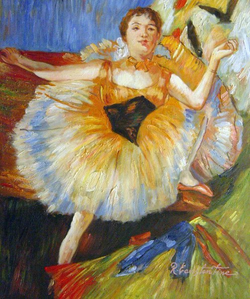 Seated Dancer. The painting by Edgar Degas