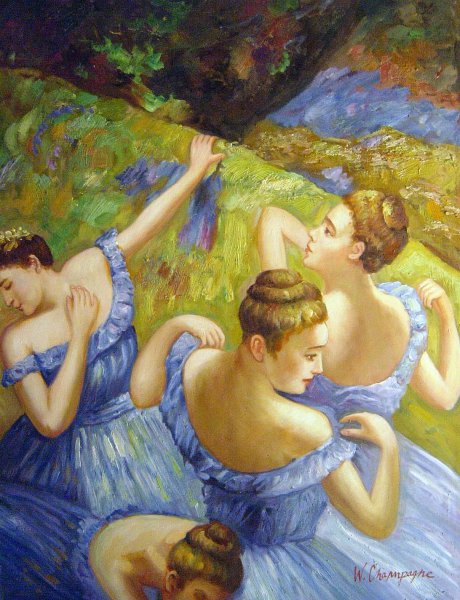 The Blue Dancers. The painting by Edgar Degas