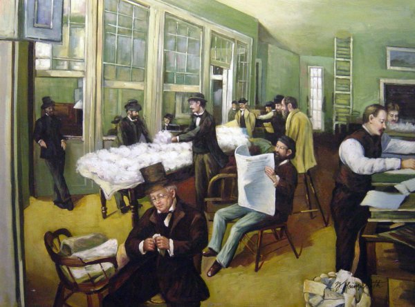The Cotton Exchange In New Orleans. The painting by Edgar Degas