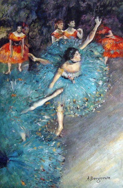 The Green Dancer. The painting by Edgar Degas