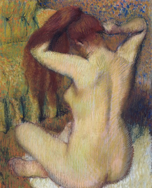 The Woman Combing Her Hair. The painting by Edgar Degas