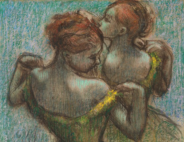 Two Dancers, Half-length. The painting by Edgar Degas