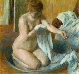 Edgar Degas, Woman in a Tub, Painting on canvas