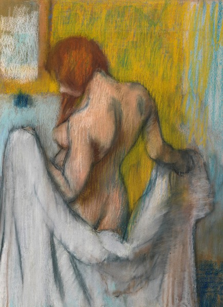 Woman with a Towel. The painting by Edgar Degas