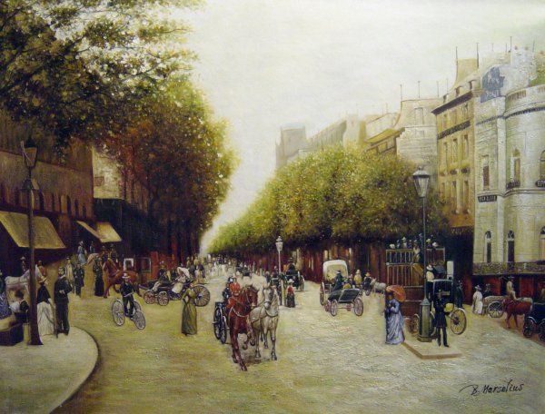 Le Boulevard des Italiens. The painting by Edmond-Georges Grandjean