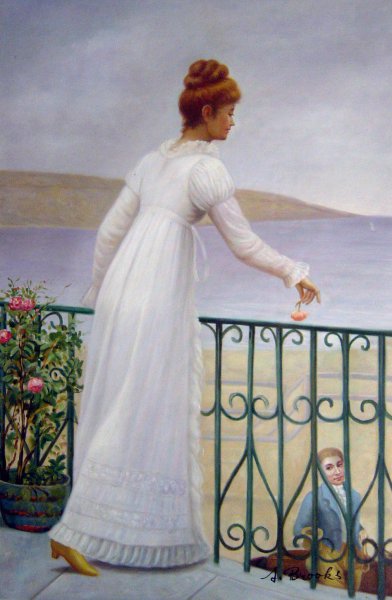 A Favour. The painting by Edmund Blair Leighton