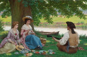 Edmund Blair Leighton, A Picnic Party, Painting on canvas