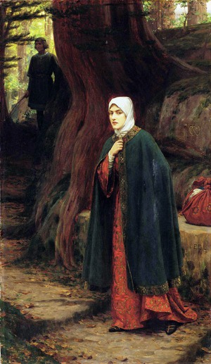 Edmund Blair Leighton, Forest Tryst, Painting on canvas