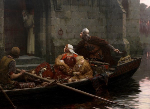In Time of Peril. The painting by Edmund Blair Leighton
