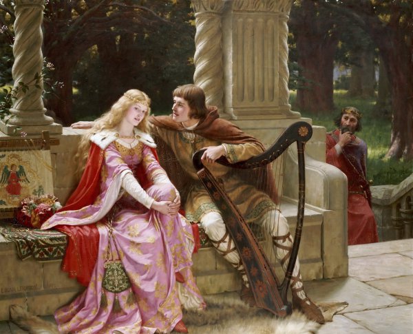 Legend of Tristan and Isolde. The painting by Edmund Blair Leighton