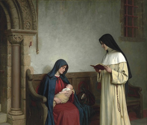 Maternity. The painting by Edmund Blair Leighton