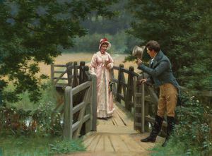 Edmund Blair Leighton, The Gallant Suitor, Painting on canvas