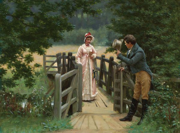 The Gallant Suitor. The painting by Edmund Blair Leighton