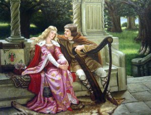 Tristan and Isolde, Edmund Blair Leighton, Art Paintings
