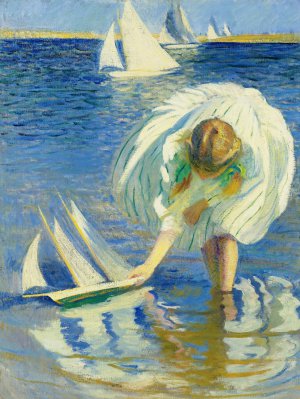 Reproduction oil paintings - Edmund Charles Tarbell - Child and Boat