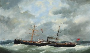 Reproduction oil paintings - Edouard Adam - Steamship‚ Bothal in a Heavy Swell, 1885