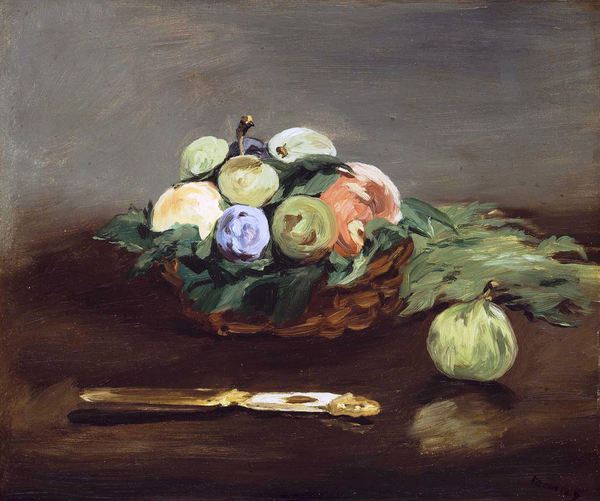 Basket of Fruit. The painting by Edouard Manet