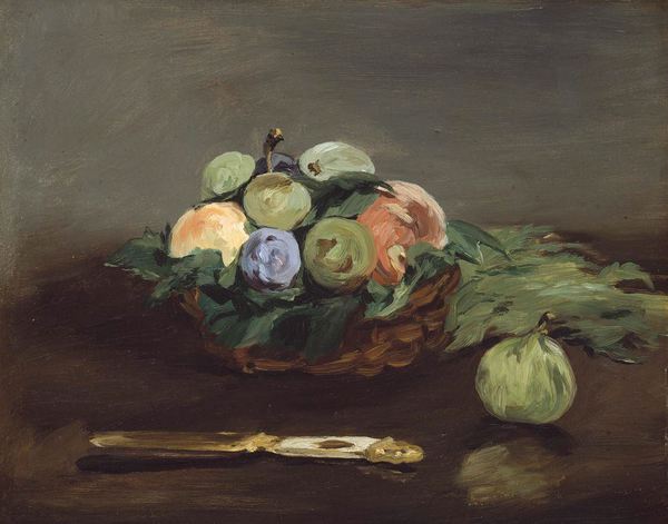 Basket of Fruits. The painting by Edouard Manet