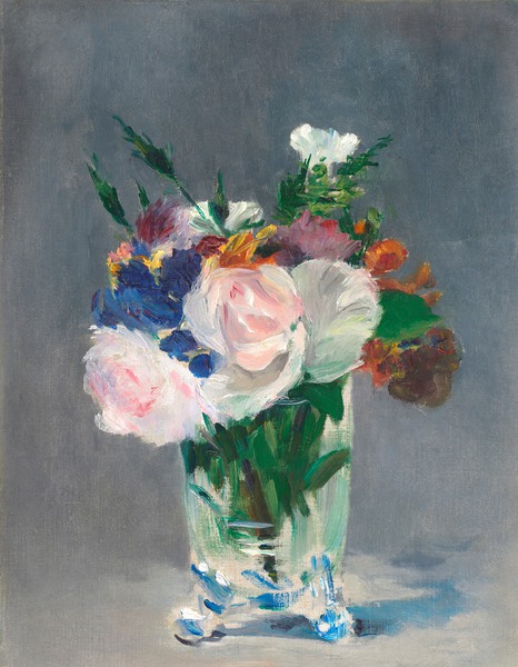 Flowers in a Crystal Vase. The painting by Edouard Manet