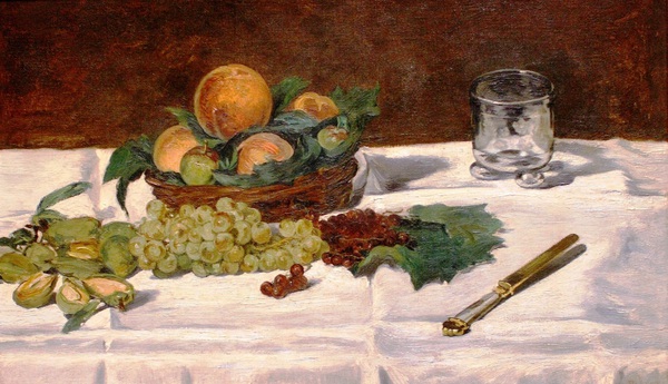 Fruit on a Table. The painting by Edouard Manet