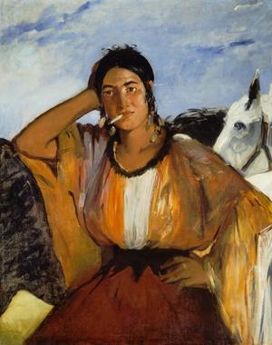 Edouard Manet, Gypsy with a Cigarette, Painting on canvas