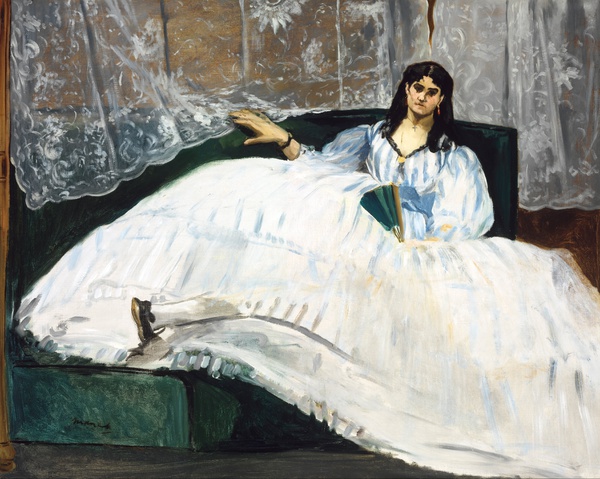 Lady with a Fan. The painting by Edouard Manet