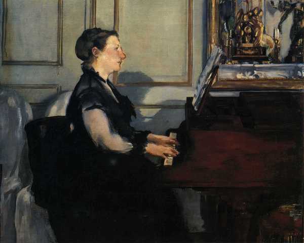 Madame Manet at the Piano. The painting by Edouard Manet
