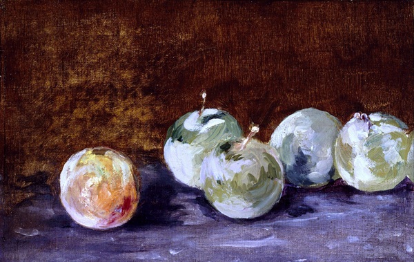 Plums. The painting by Edouard Manet