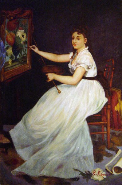 Portrait of Eva Gonzales. The painting by Edouard Manet