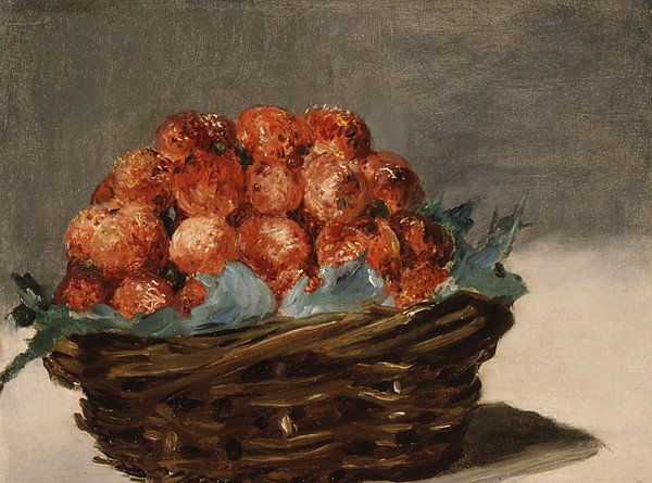 Strawberries. The painting by Edouard Manet