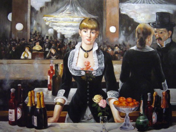 The Bar At The Folies Bergere. The painting by Edouard Manet