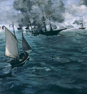 Edouard Manet, The Battle of the U.S.S. ″Kearsarge″ and the C.S.S. ″Alabama″, Painting on canvas