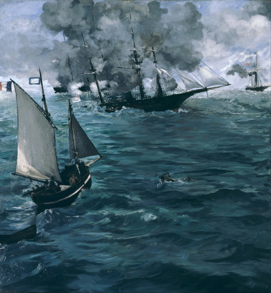 The Battle of the U.S.S. "Kearsarge" and the C.S.S. "Alabama". The painting by Edouard Manet