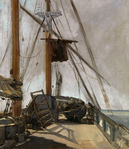 The Ship's Deck. The painting by Edouard Manet